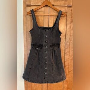 Forever 21 black denim dress Large